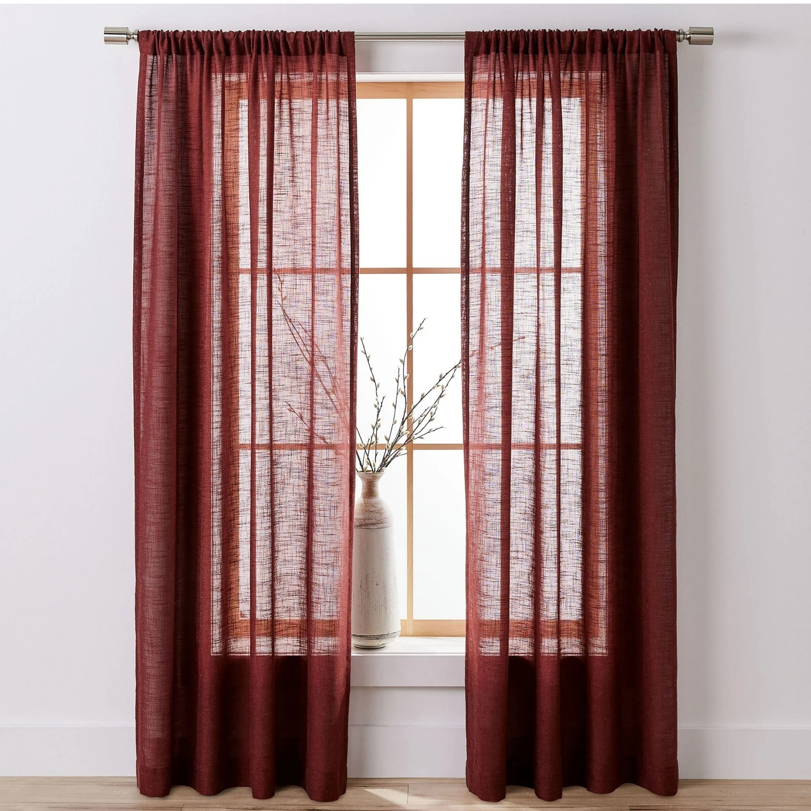 Better Homes & Gardens Deep Redwood Linen Blend Light Filtering Panel 50″ X 84″