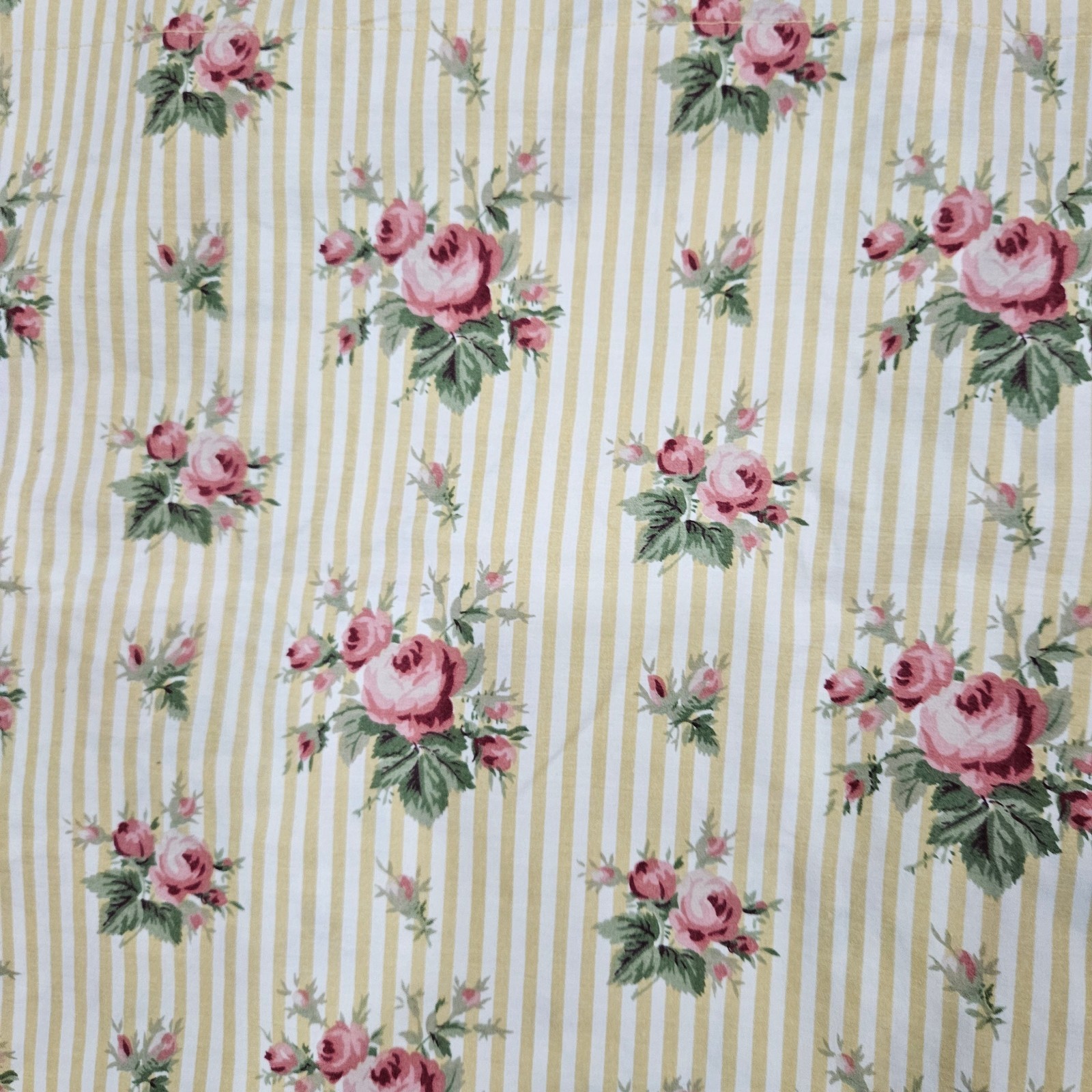Ralph Lauren Sophie Brooke Yellow Floral & Stripe 2 Valances & 4 Curtain Panels