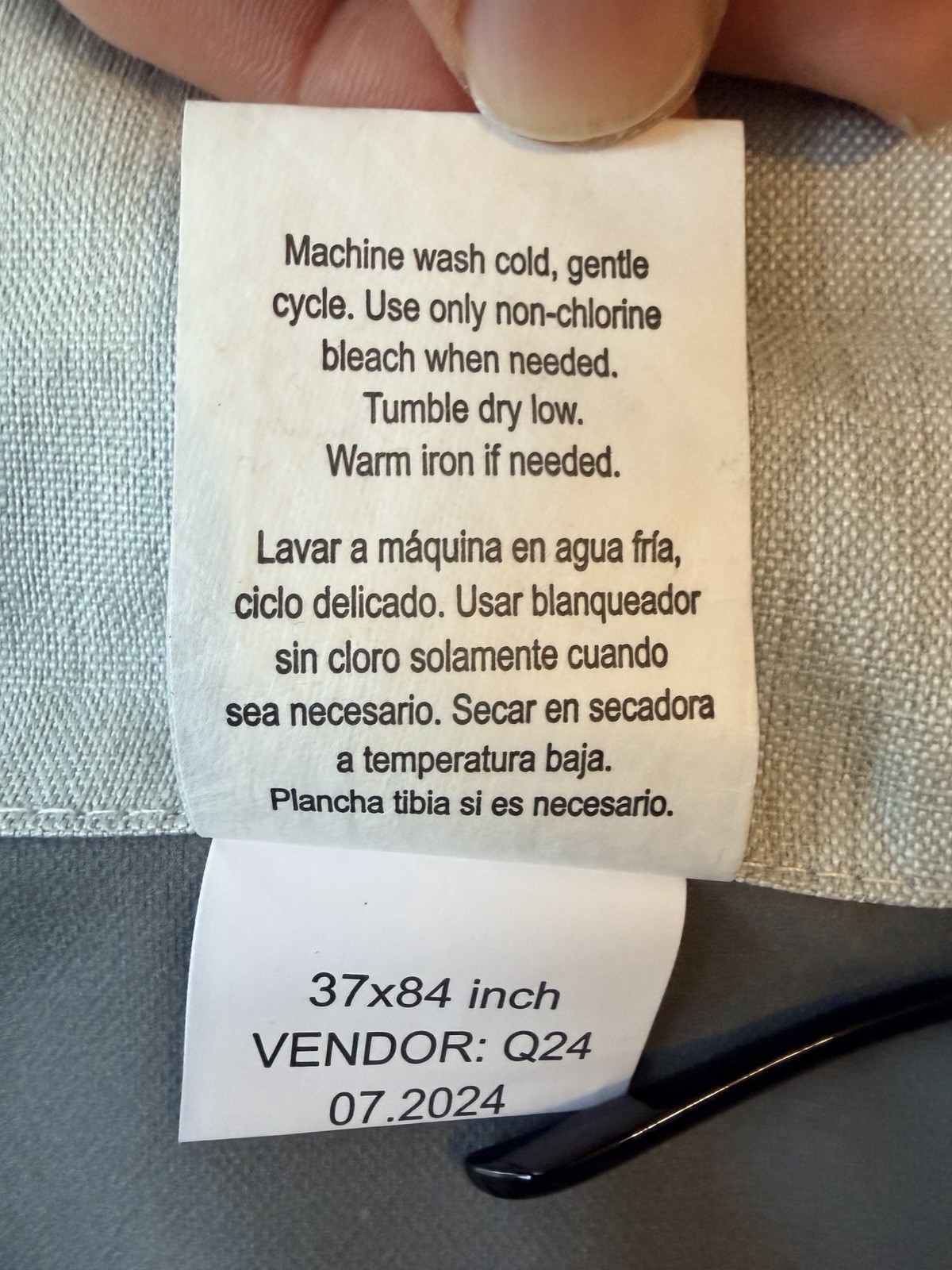 Mainstays Iris Linen Look 100% Blackout Curtain 1 Panel, Gray, 37″W x 84″L