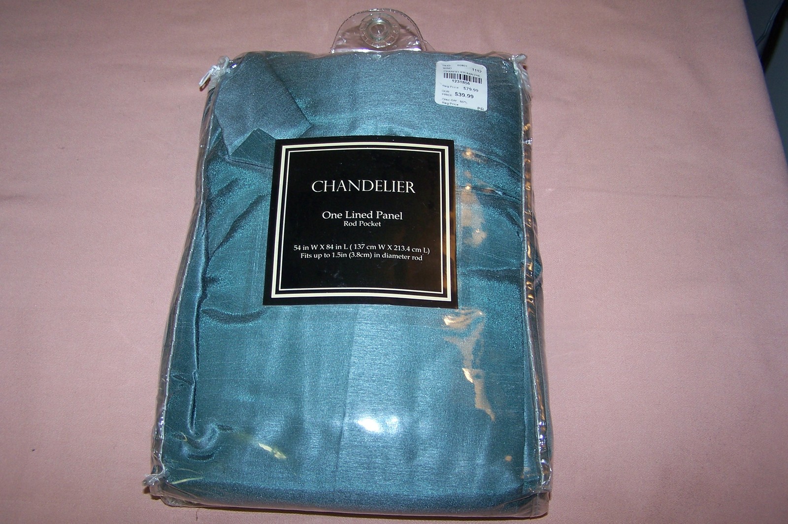 Chandelier One Lined Window Panel Rod Pocket 54″W x 84″L NEW Pack Fits 1.5″ Rod