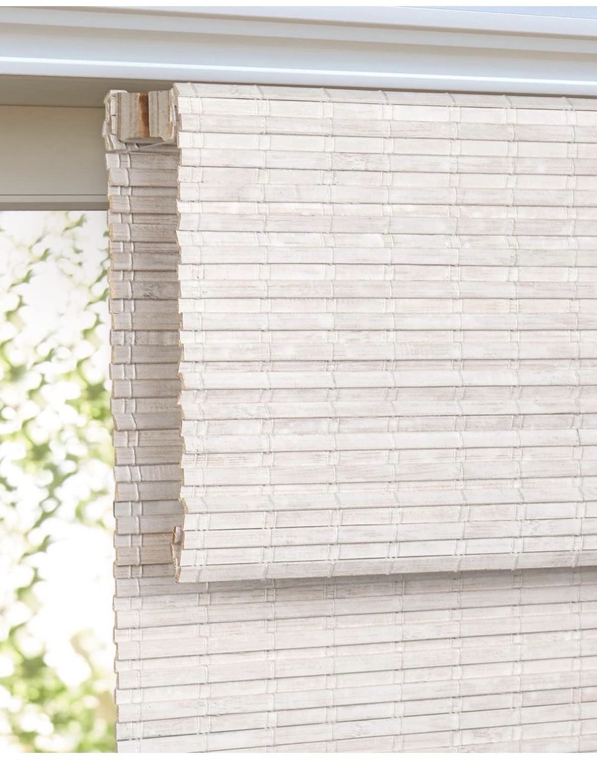LazBlinds Cordless Bamboo Roman Windows Shades 46” W x 60” H Roll Up Blinds
