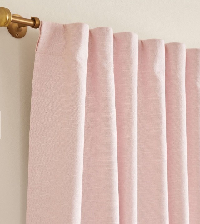 Pottery Barn Kids Evelyn Linen Blackout Curtain – Light Pink