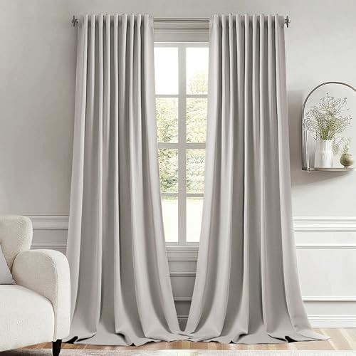 Back Tab Blackout Curtain 96 Inch Long 2 52″W x 96″L (Pack of 2) Cobblestone