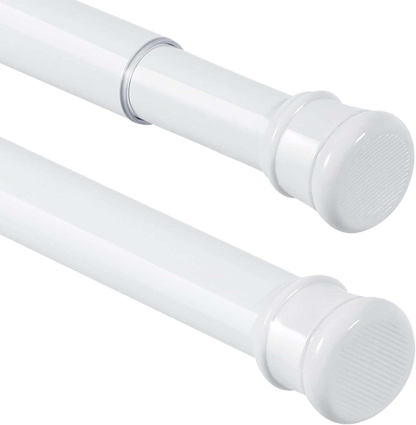2 Pack No Sectional Assembly Tension Curtain Rod 56-104 Inch, 1″ Diameter Spring