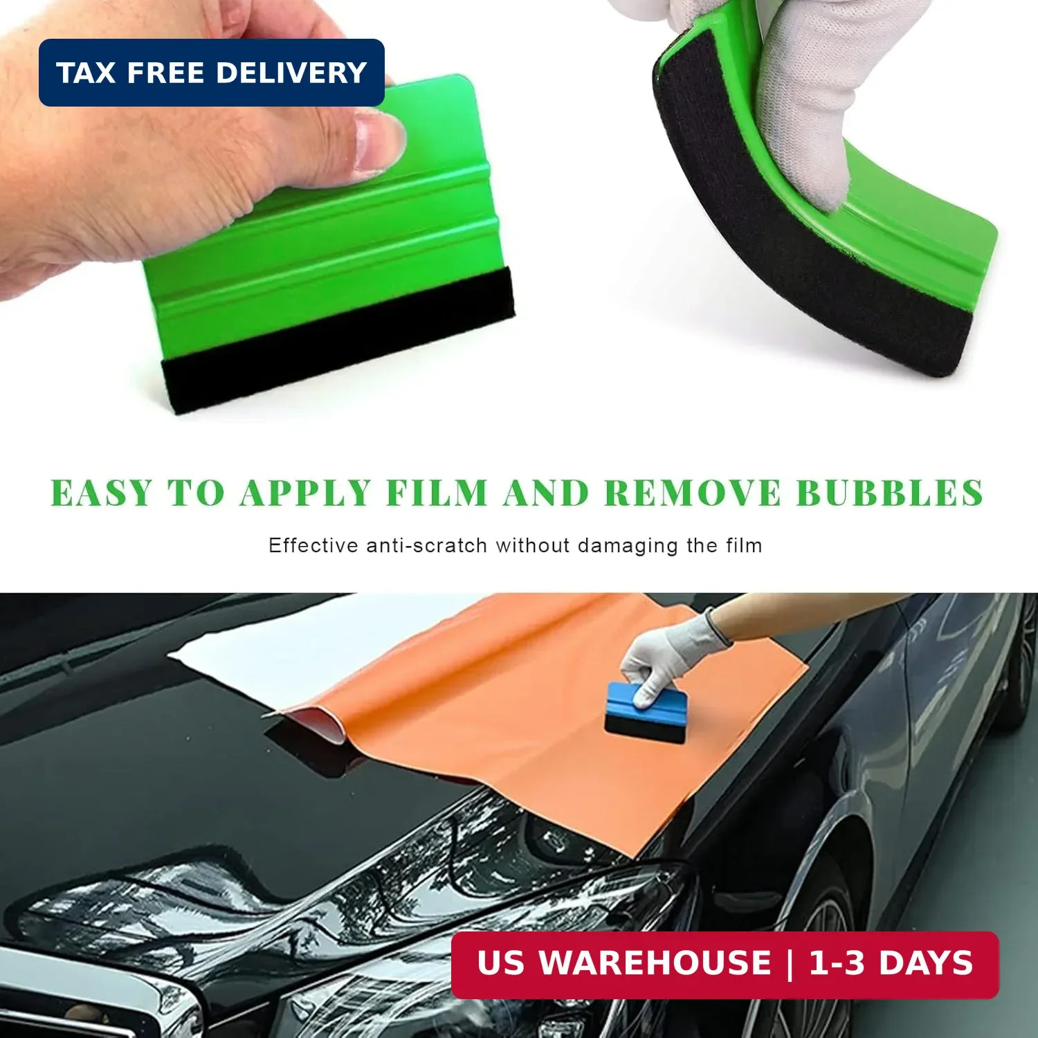 Yourkar 2 PCS Window Tint Kit Tools, Professional Vinyl Wrap Kit with Plastic Sq