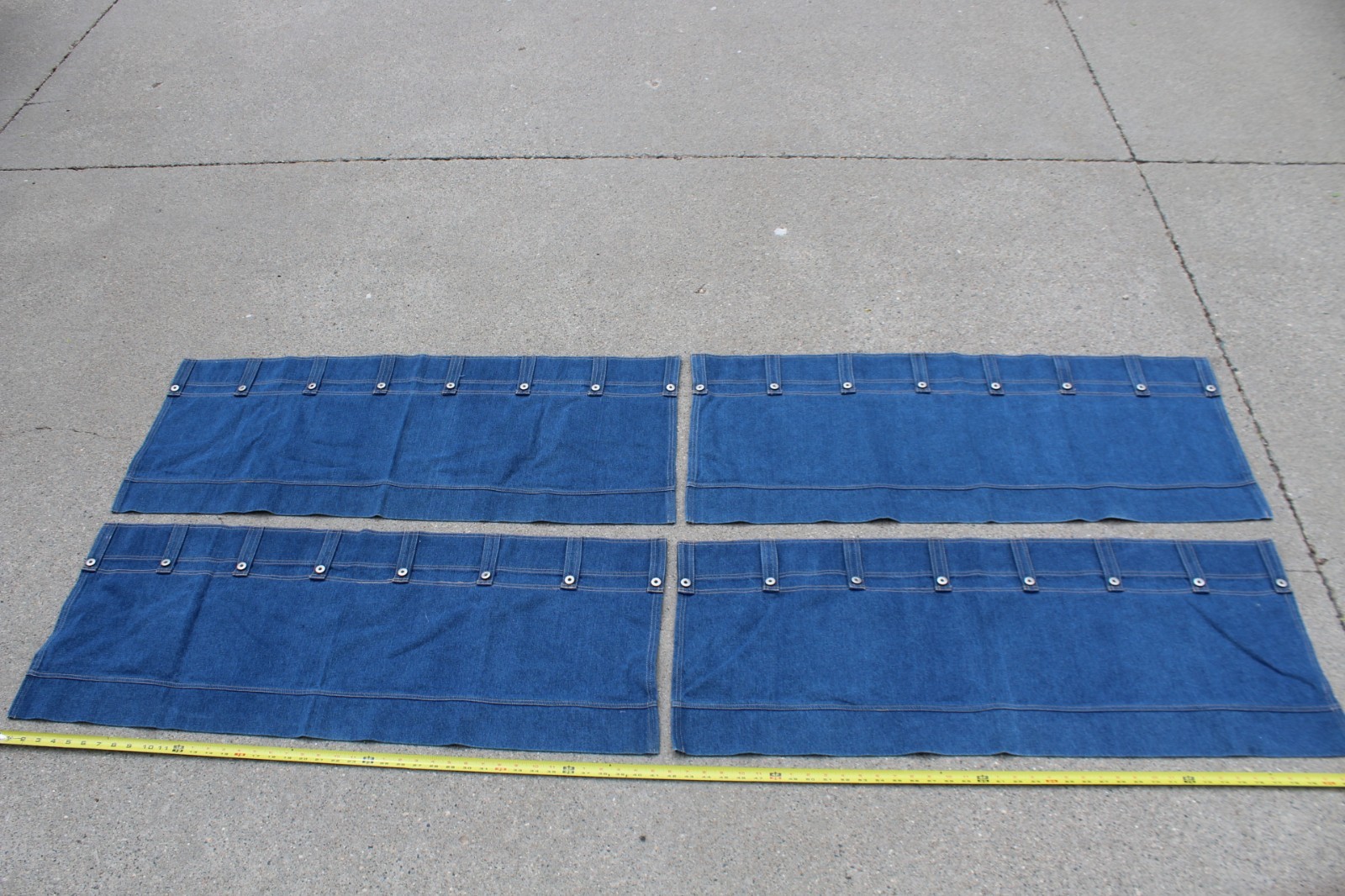 4 LOT Nautica Jeans Denim Curtain Panels Window Treatments 41″ x 16″ Each
