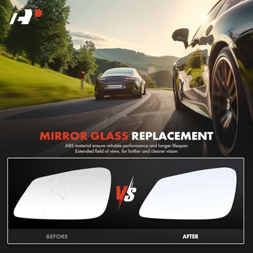 2-PC Driver and Passenger Side Heated Mirror Glass with Backing Plate