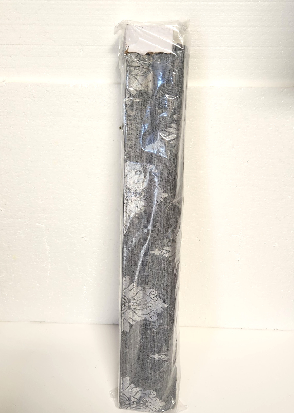 23 x 64 Grey Marseilles Damask Blackout Roman Shade – Exclusive Home New