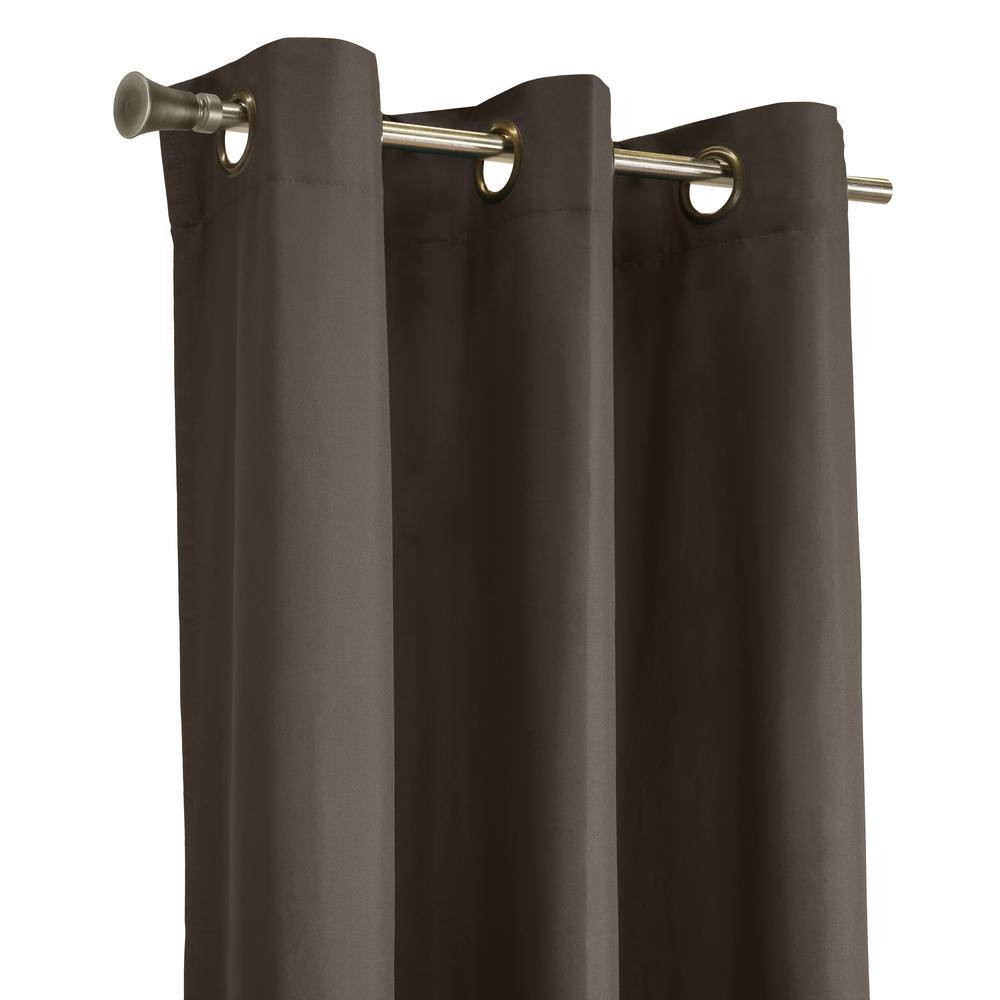 Prelude Brown Polyester Smooth 40 In. W X 84 In. L Grommet Indoor Room Darkening