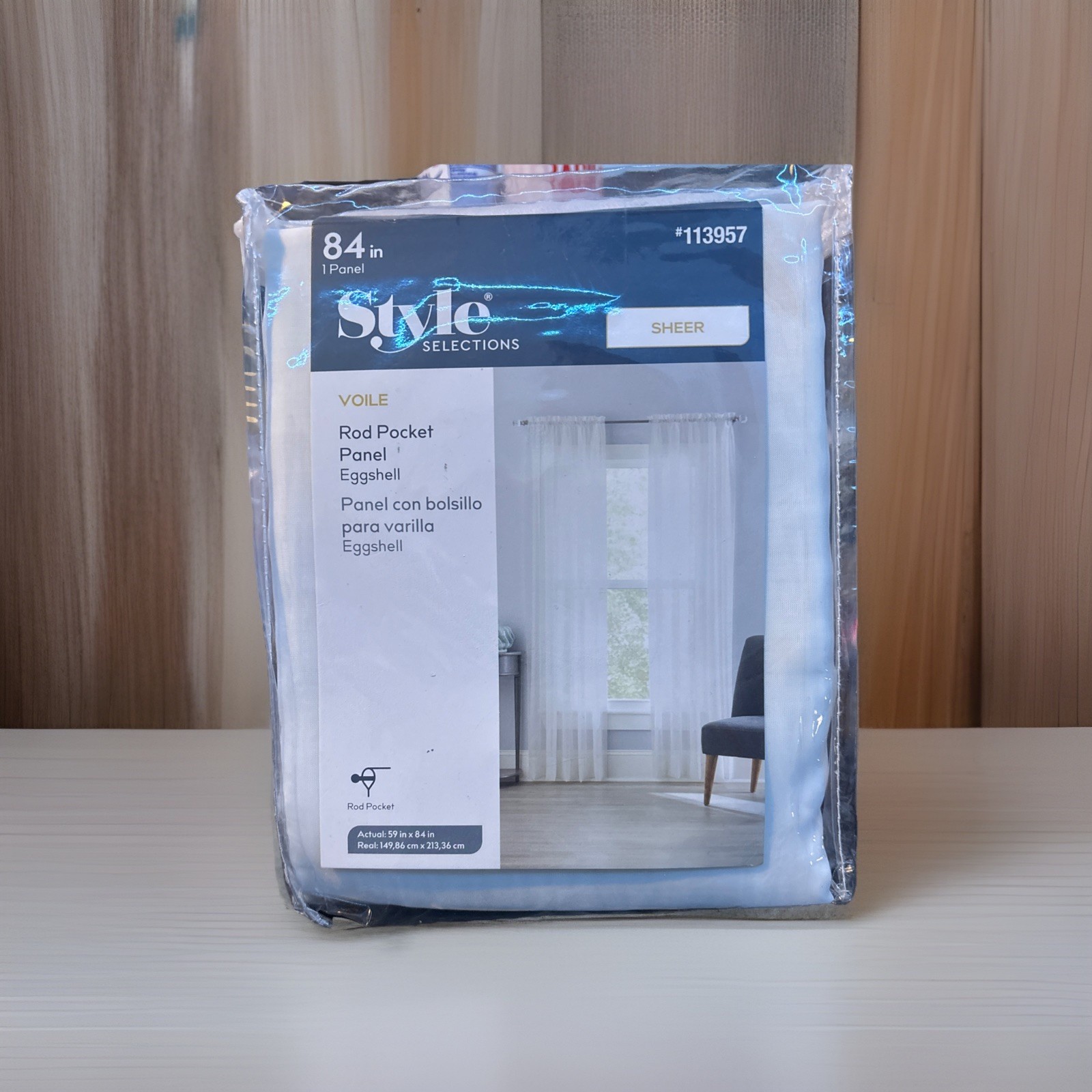 Style Selections 1 Panel 59in x 84 In Window Curtain Panel White