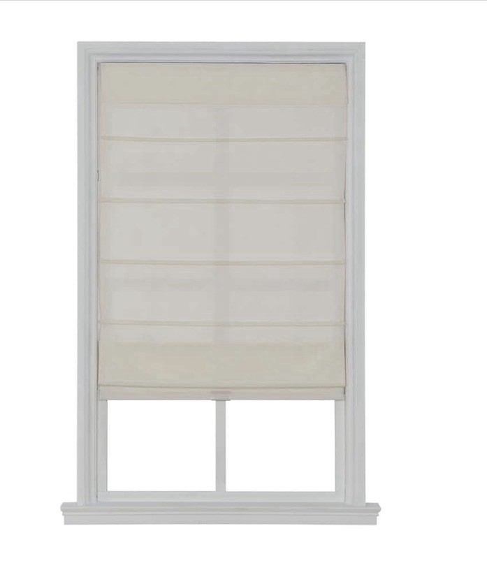 Cordless Light Filtering Fabric Roman Shade 31X64 Ivory