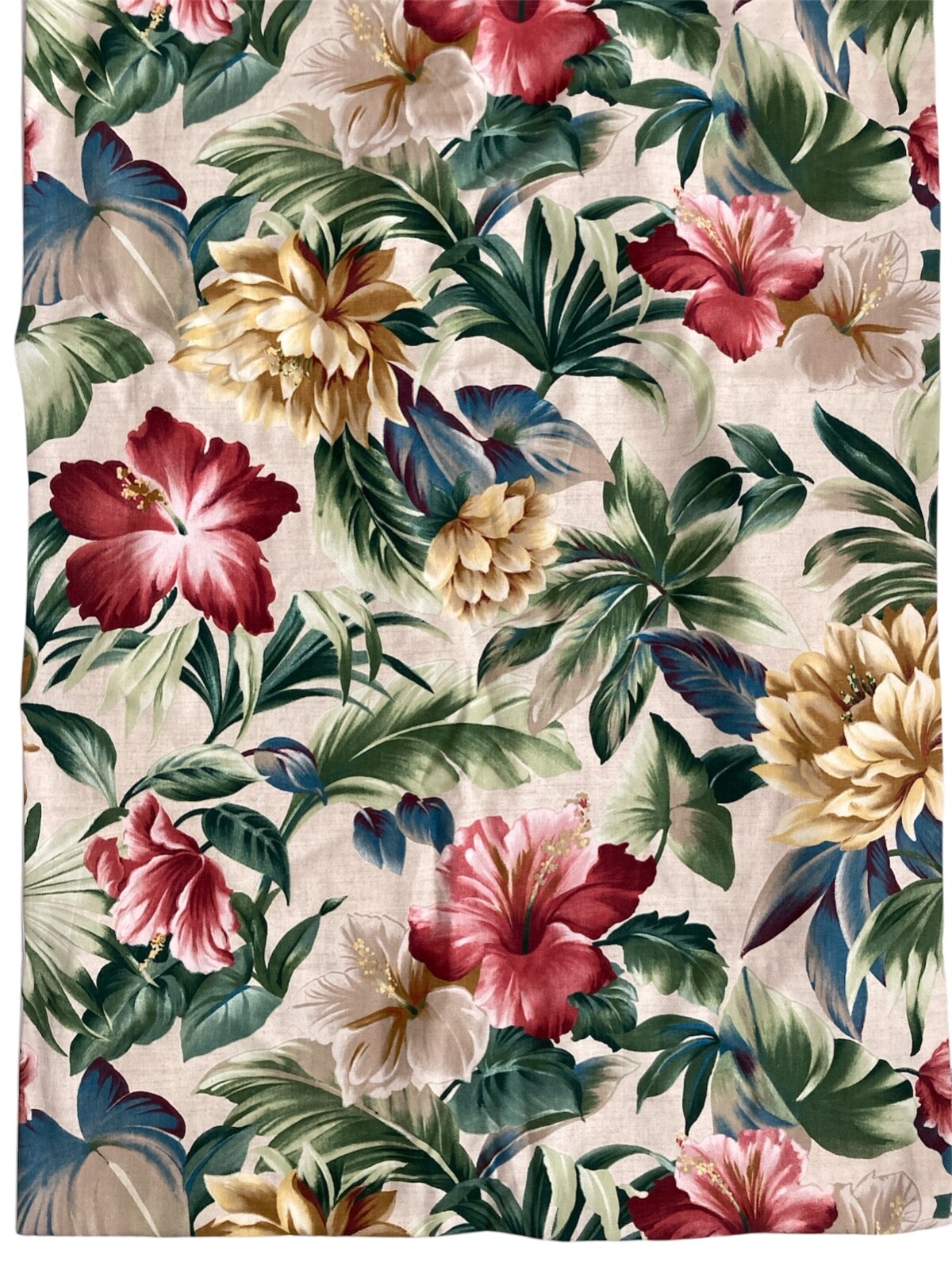 Pair Custom Tropical Botanical Floral Drapery Panels 27 in W X 82 in L