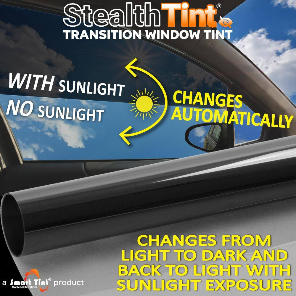 24 In. L X 12 In. W Sun-Activated Smart Film, Transition Window Smart Glass Tint