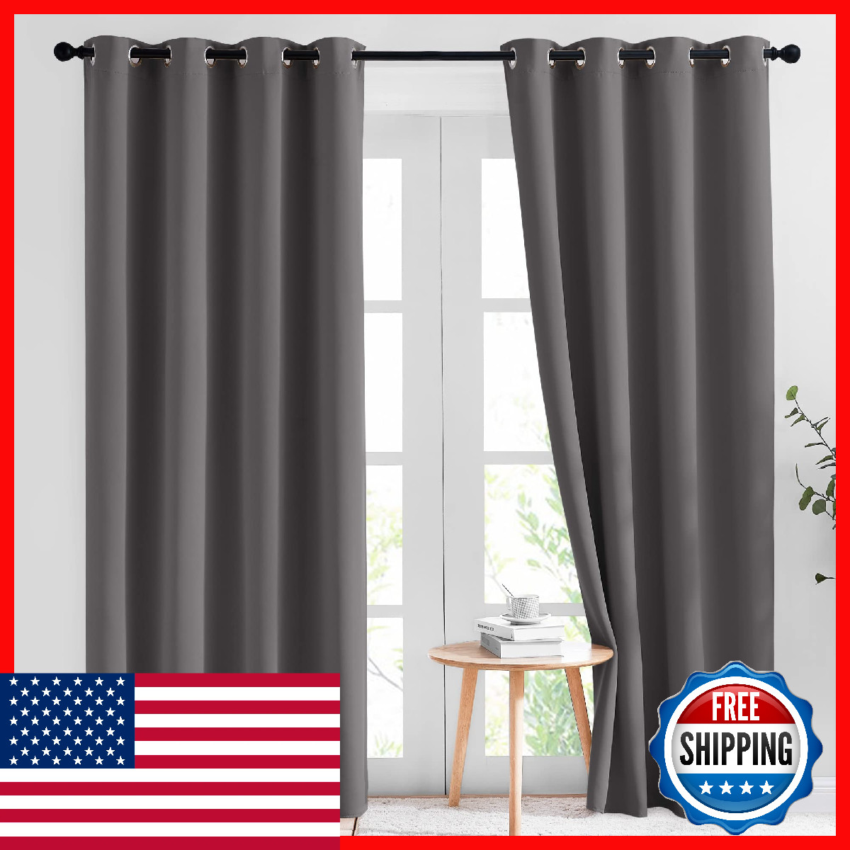 Nicetown Gray Blackout Curtains For Bedroom 84 – Grommet Room