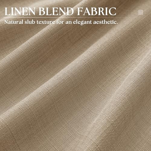 Tan Brown Curtains 90 Inches Long for Bedroom 52″W x 90″L (Pack of 2) Dark Flax