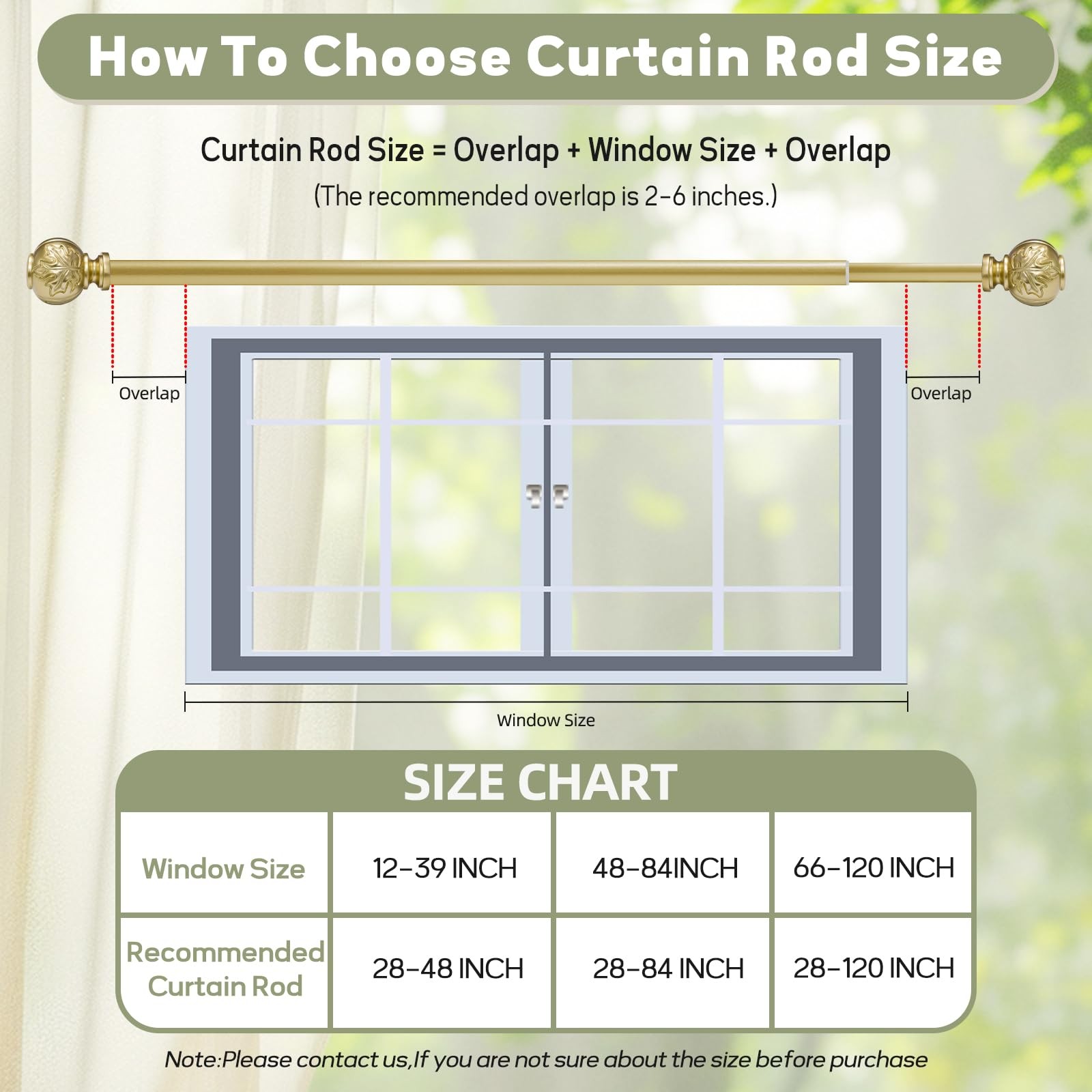 Heavy Duty Adjustable Double Curtain Rod for Windows 66 to 120 Inches – 1 Inc…