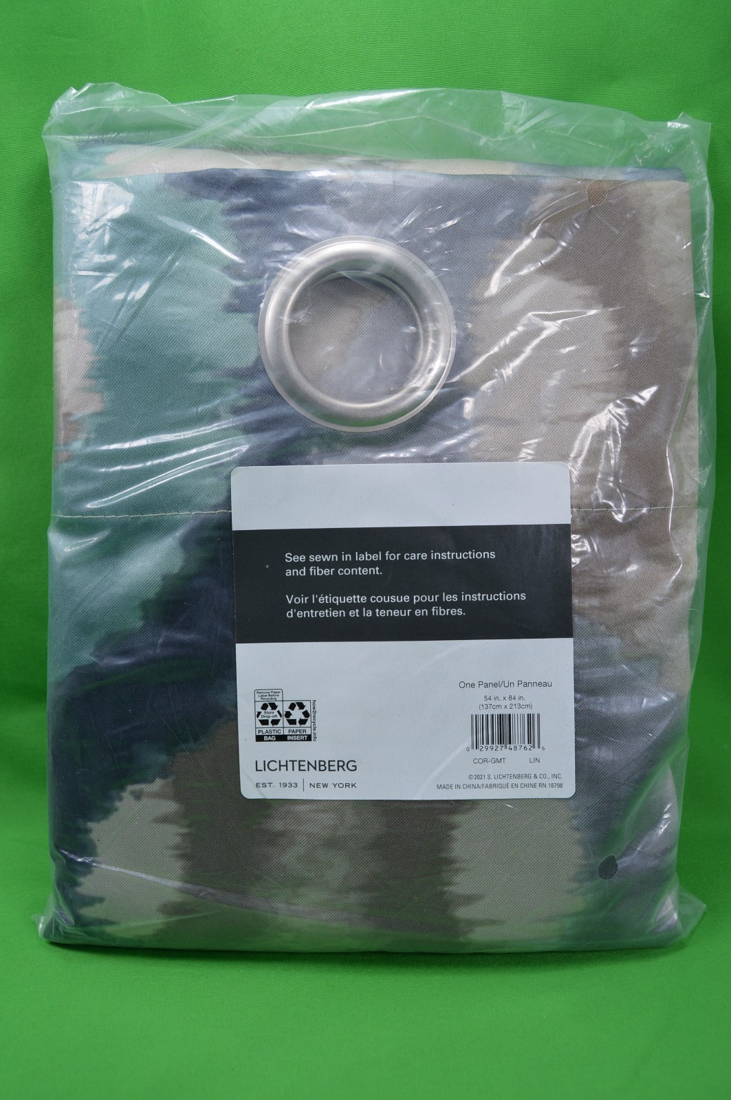 Lichtenberg Curtain Panel,Abstract Color 54 x 84″,Grommet,100% Polyester,NEW