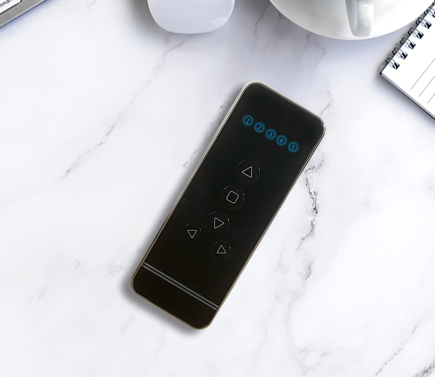 5-Channel RF Remote Control for Motorized Blinds & Shades – Elegant Black Design