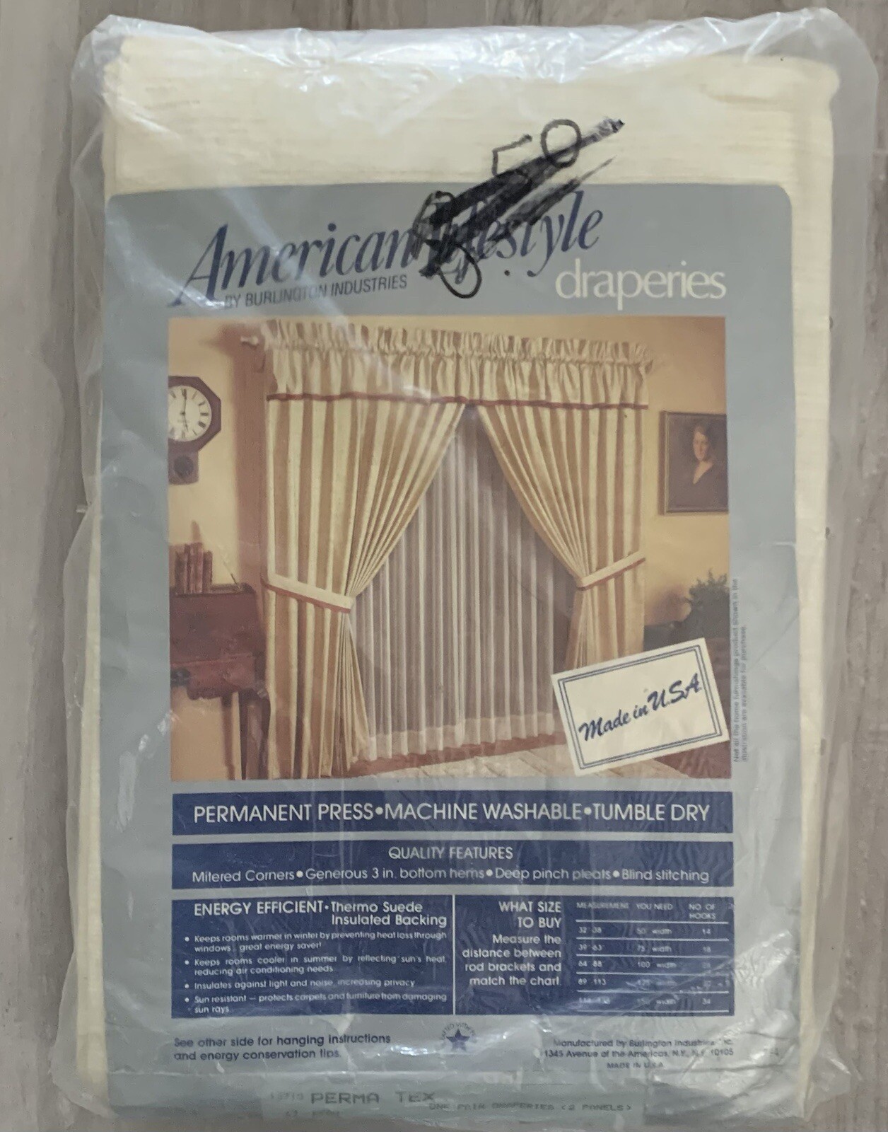Burlington One Pair Cream Colored 50×84″ Draperies American Lifestyle Ecru New