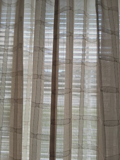 Semi-Sheer Light beige curtains Set of 2 Panels Textured stripes 82″x52″