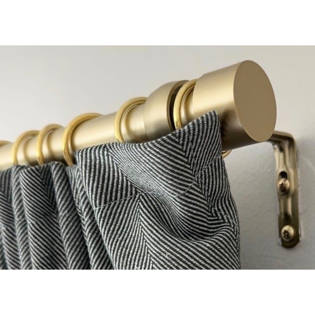 Umbra Cappa Curtain Rod 66-120 Inch Gold Brass 1″ Diameter Modern Wall Mounted