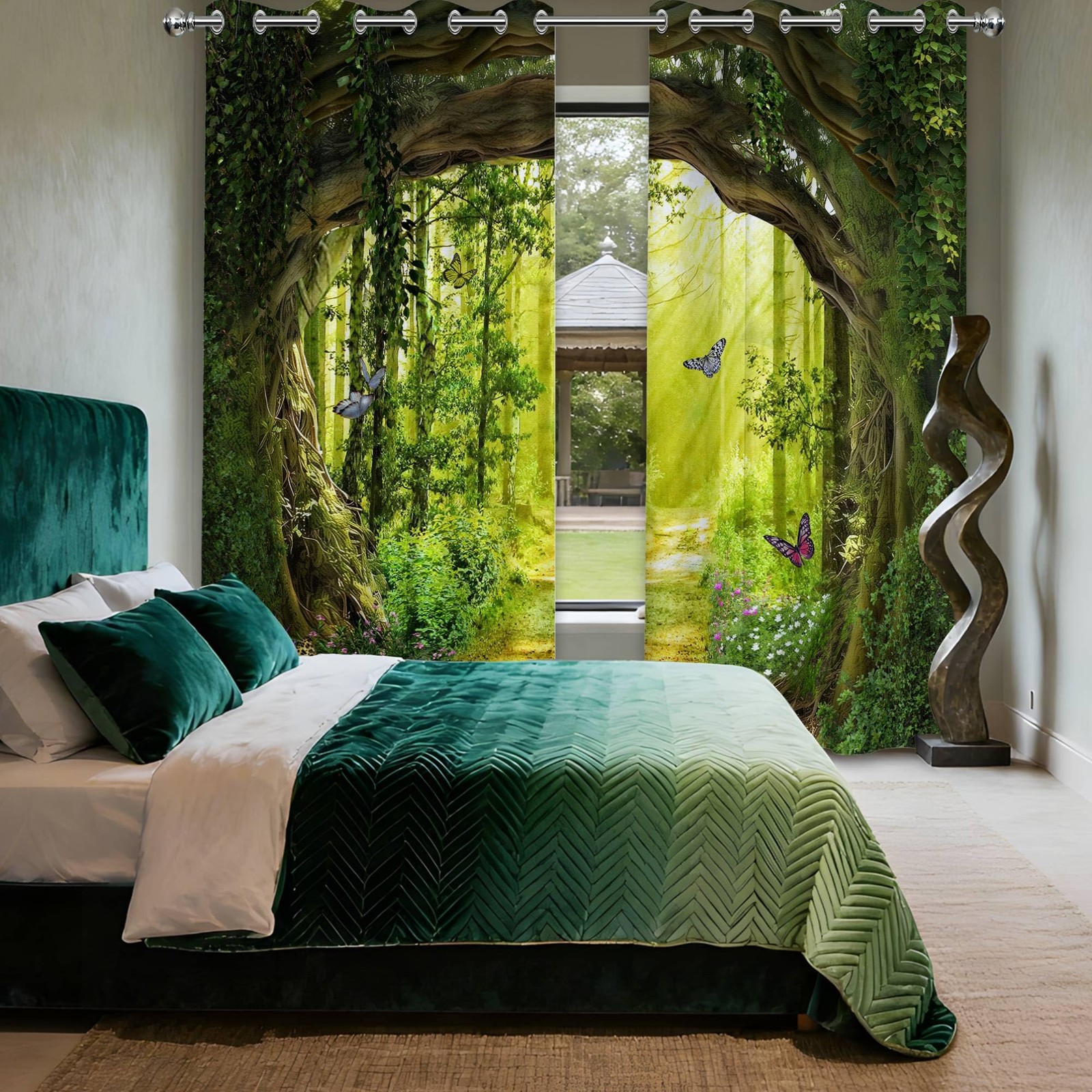 dueeia Enchanted Forest Blackout Curtains, 84 X 52 Inch, 2 Panels