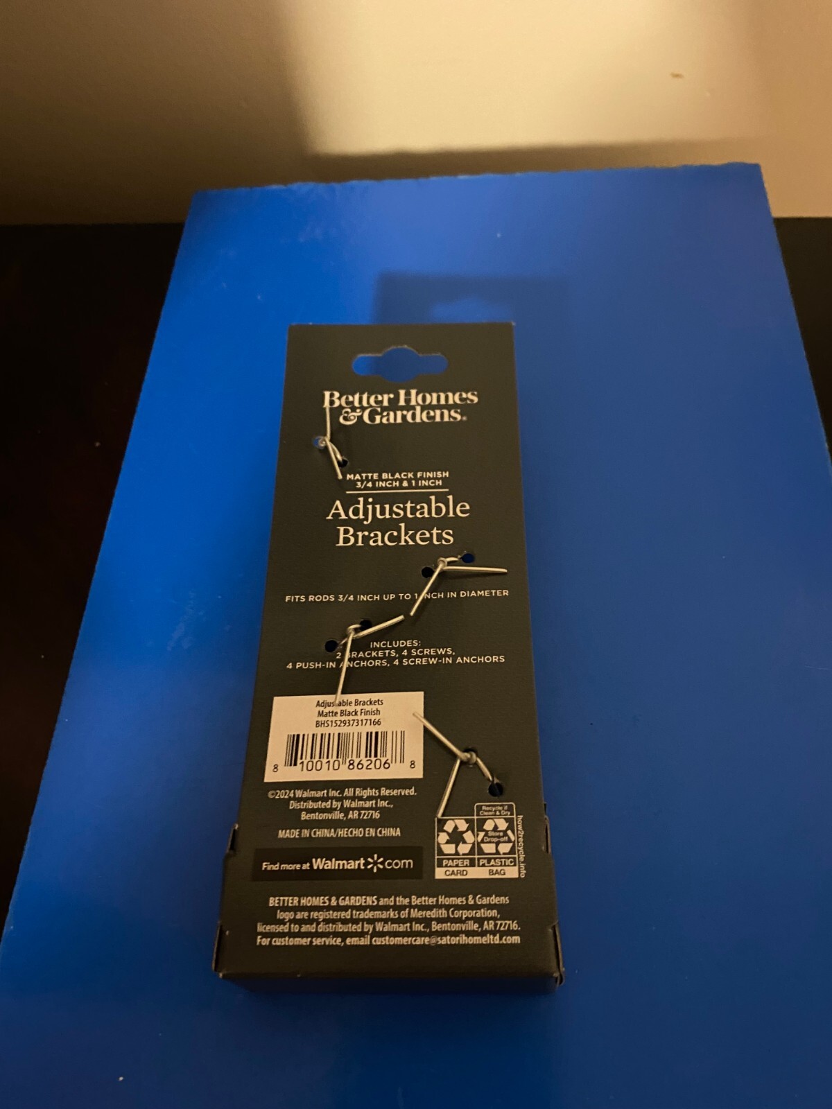 NEW 2 PK BETTER HOMES & GARDENS 3/4″ TO 1″ DIA. ADJUSTABLE CURTAIN ROD BRACKETS