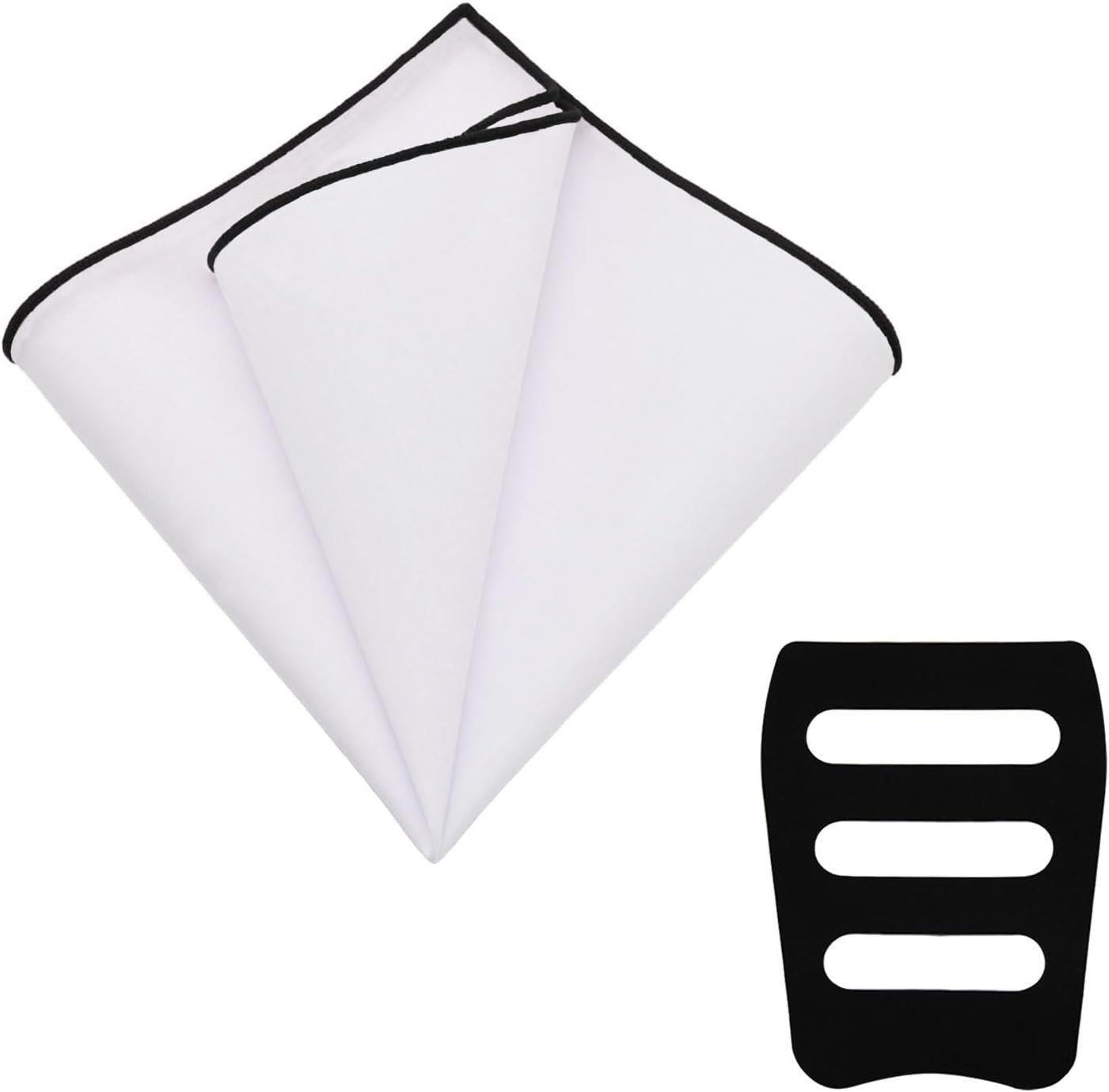 White Pocket Squares for Men, Mens Linen Cotton Handkerchiefs 1 Pcs – Black