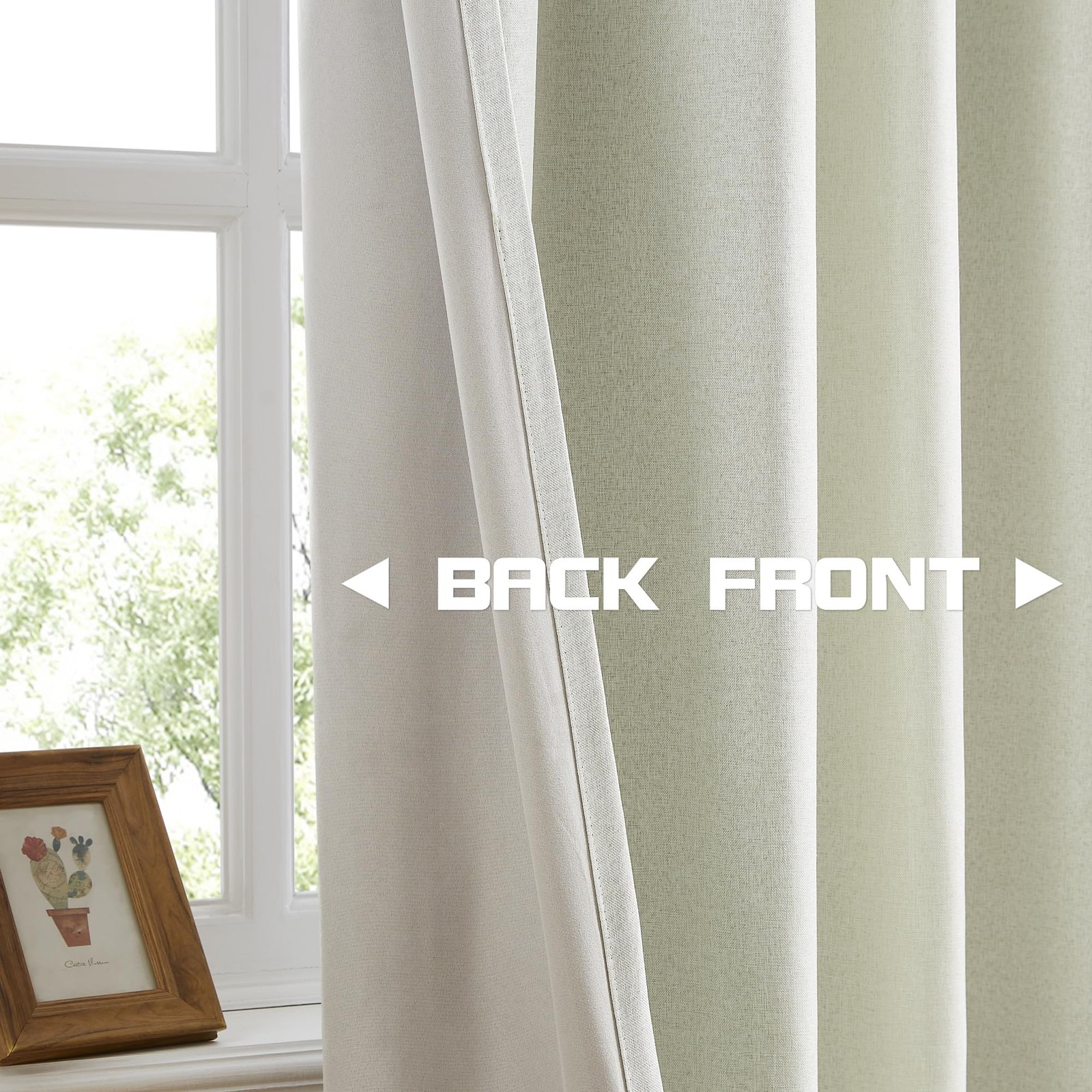 Natural Blackout Pinch Pleat Curtains 120 Inches Long 10ft Length, Back Tab P…