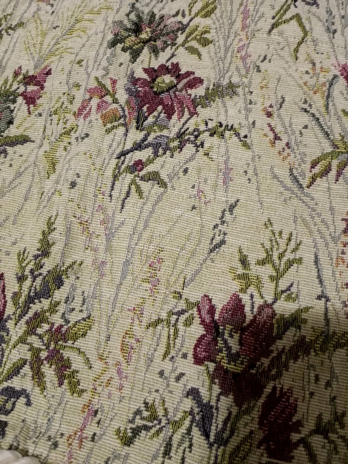 3) Tapestry Style Window Valances Floral Corded Scalloped ~52″ X 18″