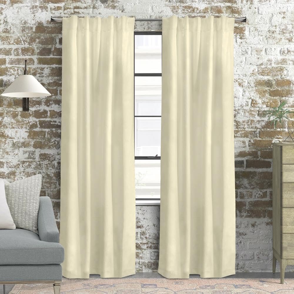 Thermalogic Topsions Room Darkening Curtain Panel Pair Natural Brown 80×63