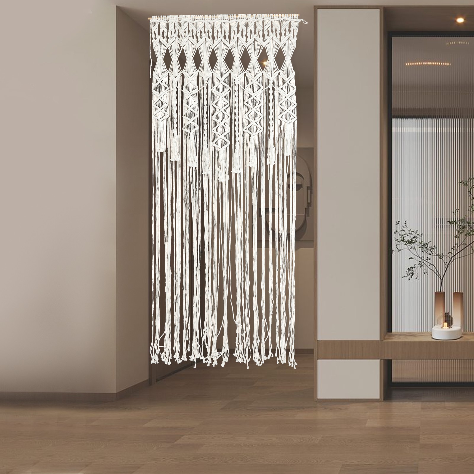 Handmade Macrame Wall Hanging Boho Home Backdrop Door Window Curtain Decor USA