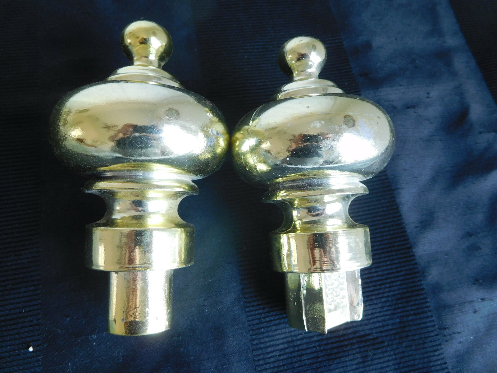 CHOICE drapery traverse rod FINIALS 1 3/8″ rod Kirsch Chateau Asian round vtg