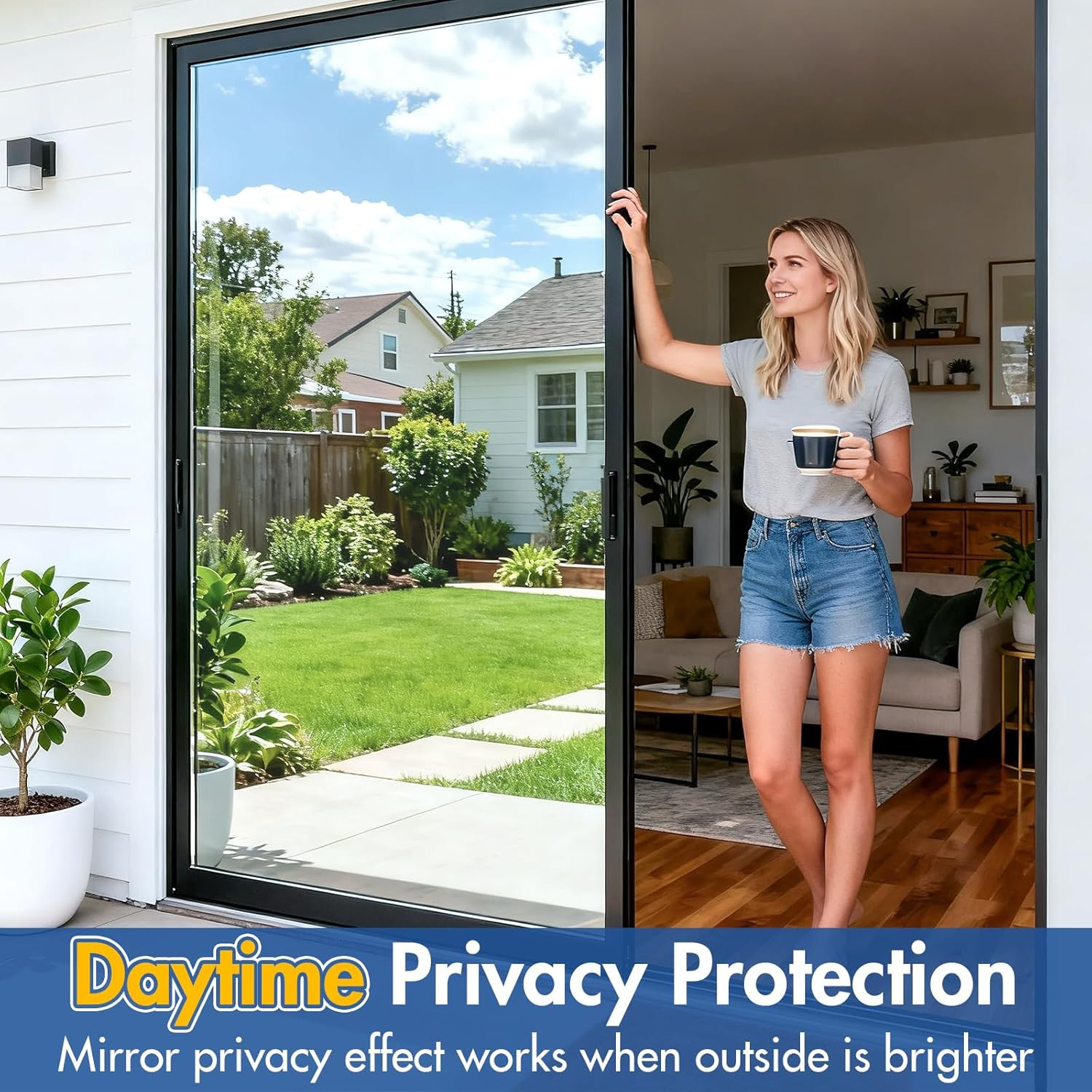 One Way Privacy Window Film with 3 Tools, Reflective Window Tint