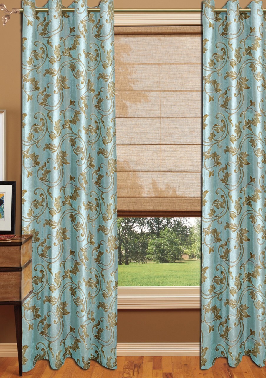 Drapery Panel -Mint Blue – Rayon/Polyester- 55″ Inches W-MLK