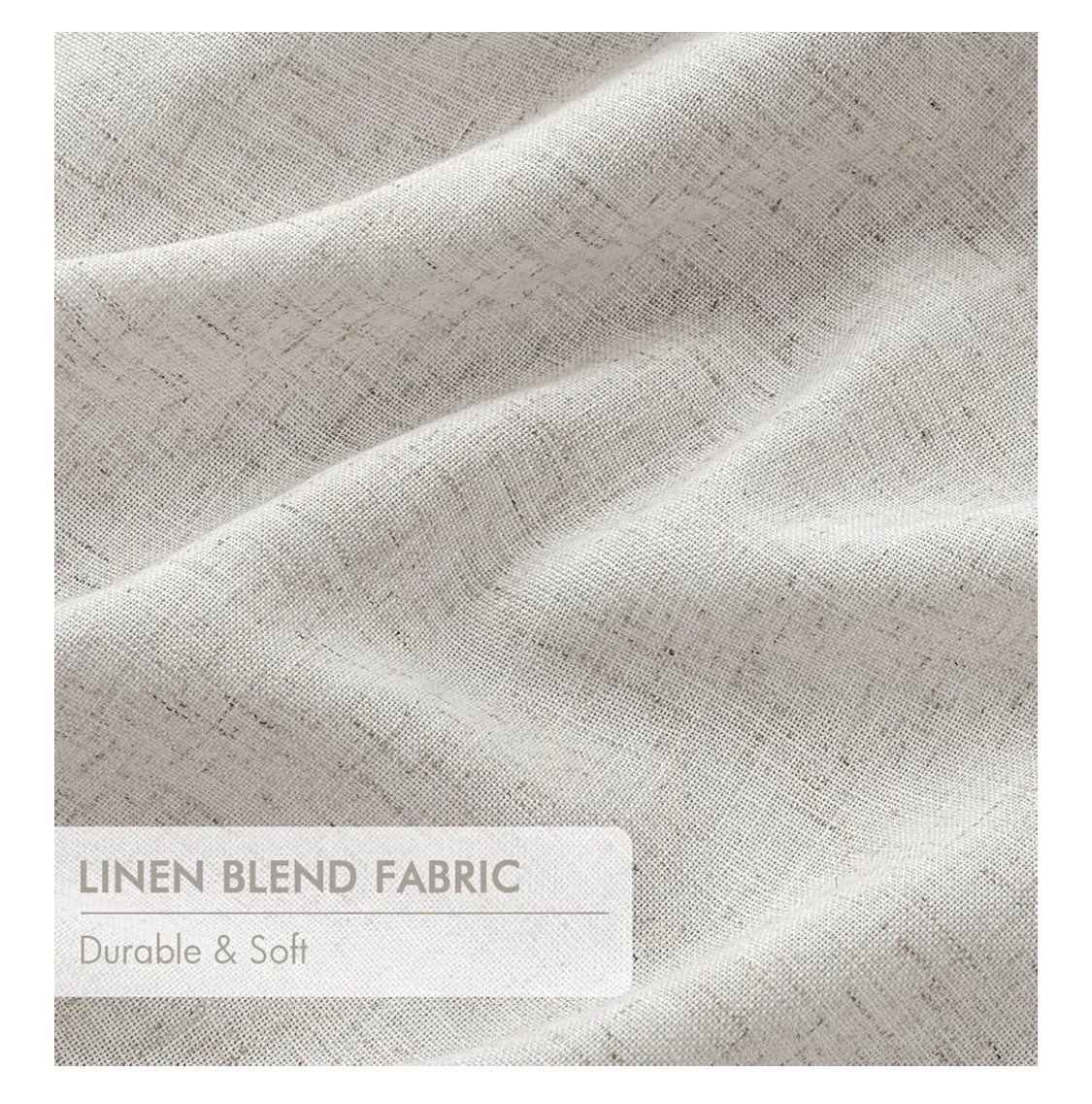 Pinch Pleated 100% Blackout Linen Blend Curtains Lined , Birch Color 40”W X 84”L