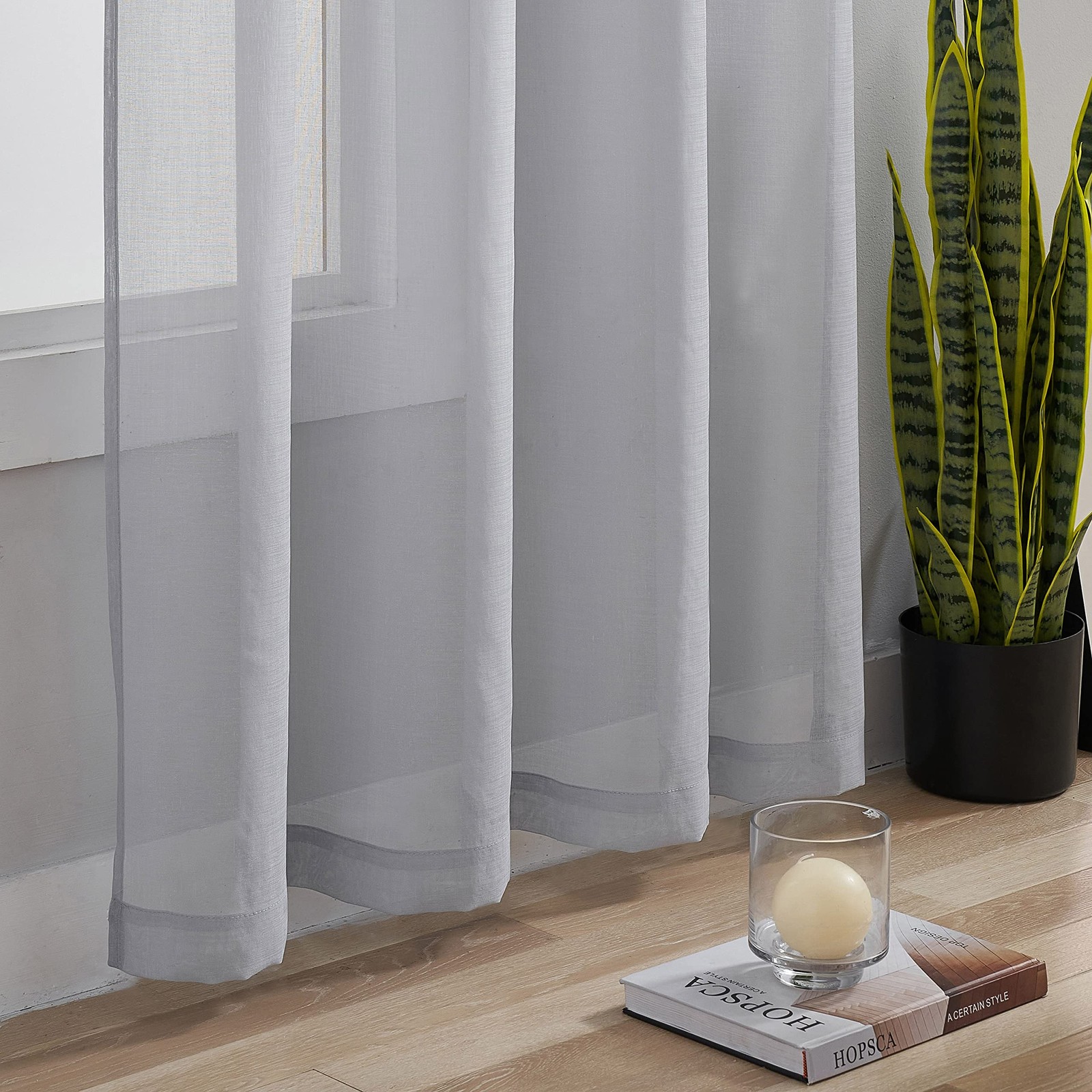 Home Brilliant Light Gray Curtains Window 54″W x 84″L (Pack of 2), Grey