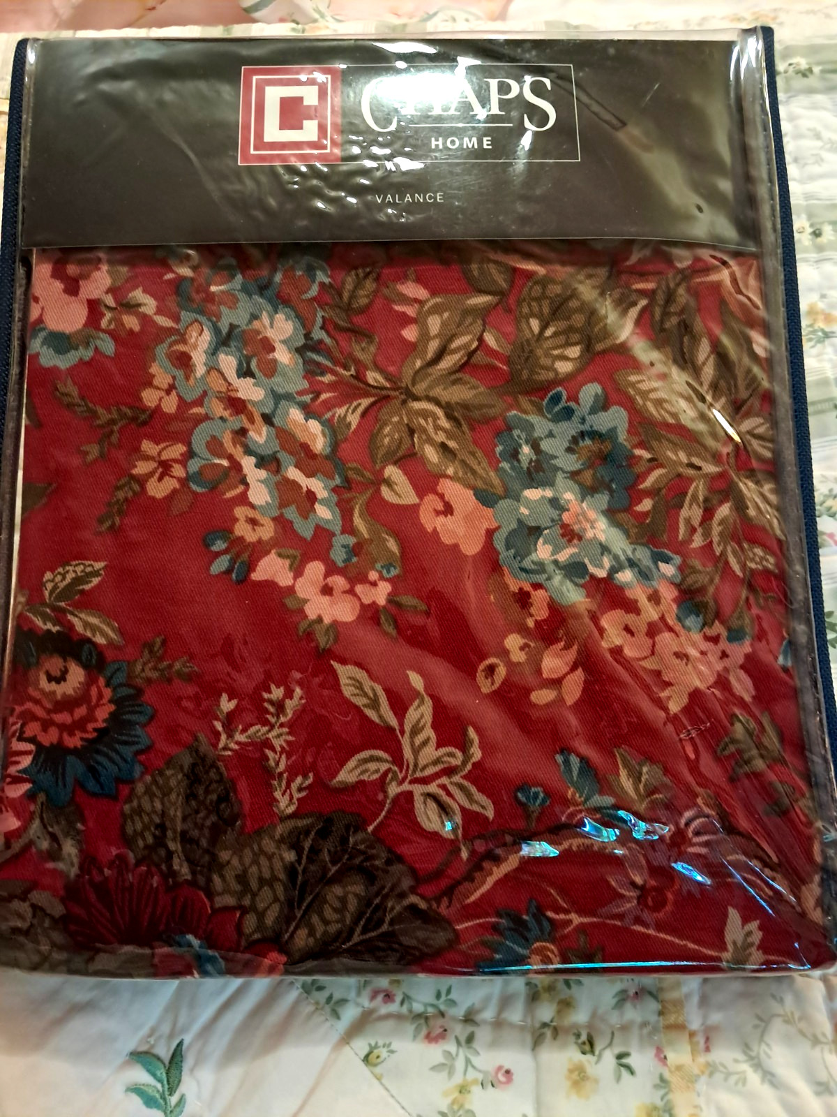 NEW CHAPS RALPH LAUREN SUMMERTON VALANCE – 80″ x 17″ – BROWN PLAID EDGING