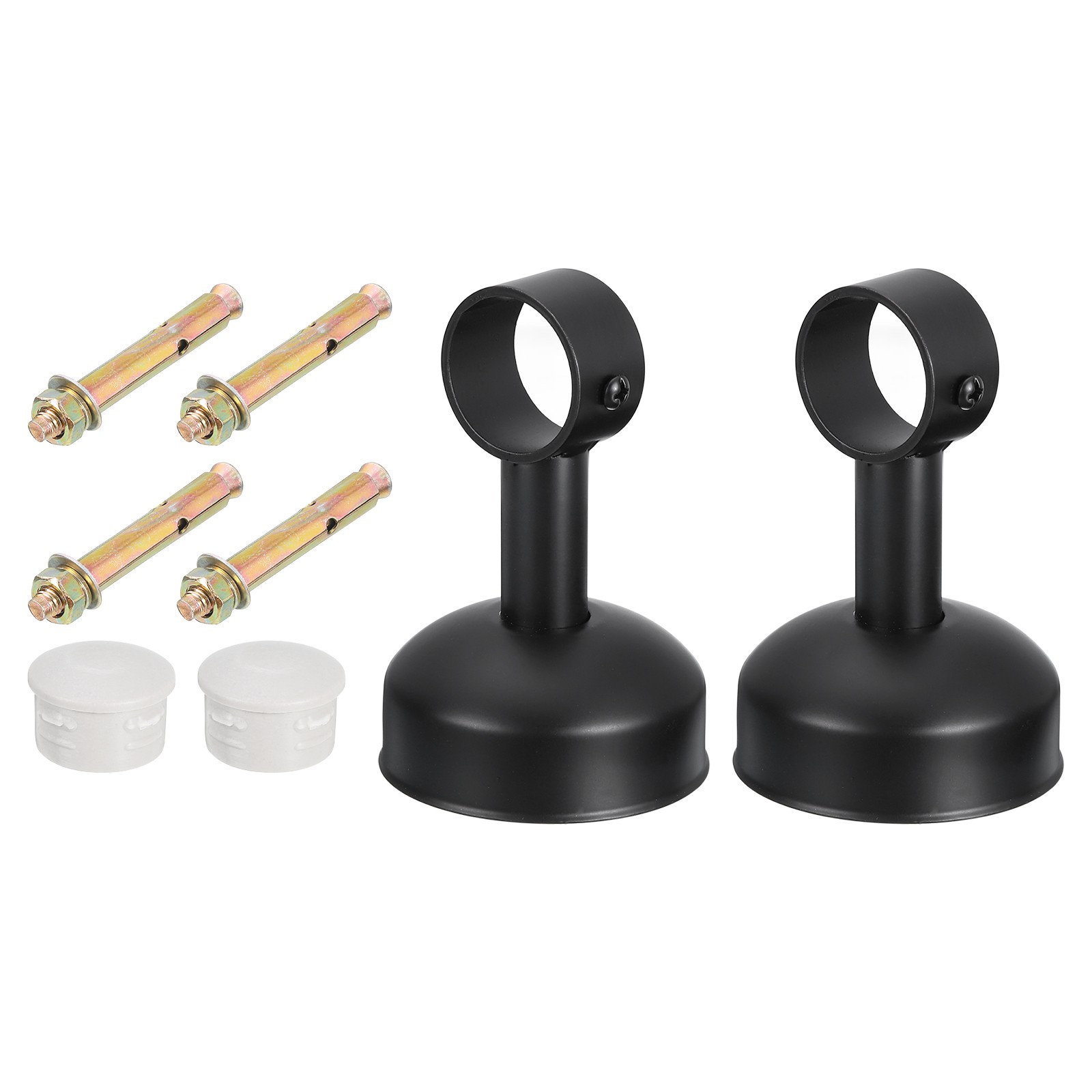 2 Set Ceiling Mount Curtain Rod Bracket 32x110mm Stainless Steel Rod Holders