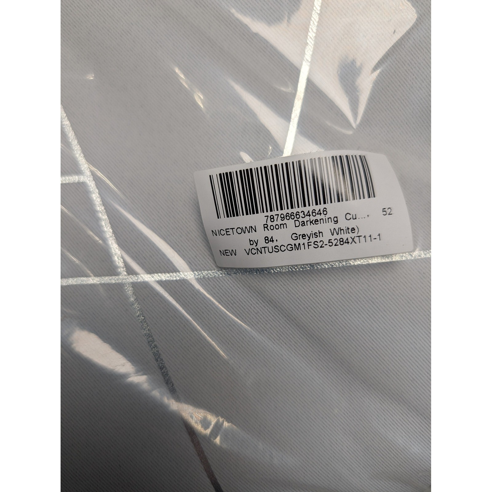 Nicetown Room Darkening Curtains 52×84 Greyish White Silver Geometric 3 sets