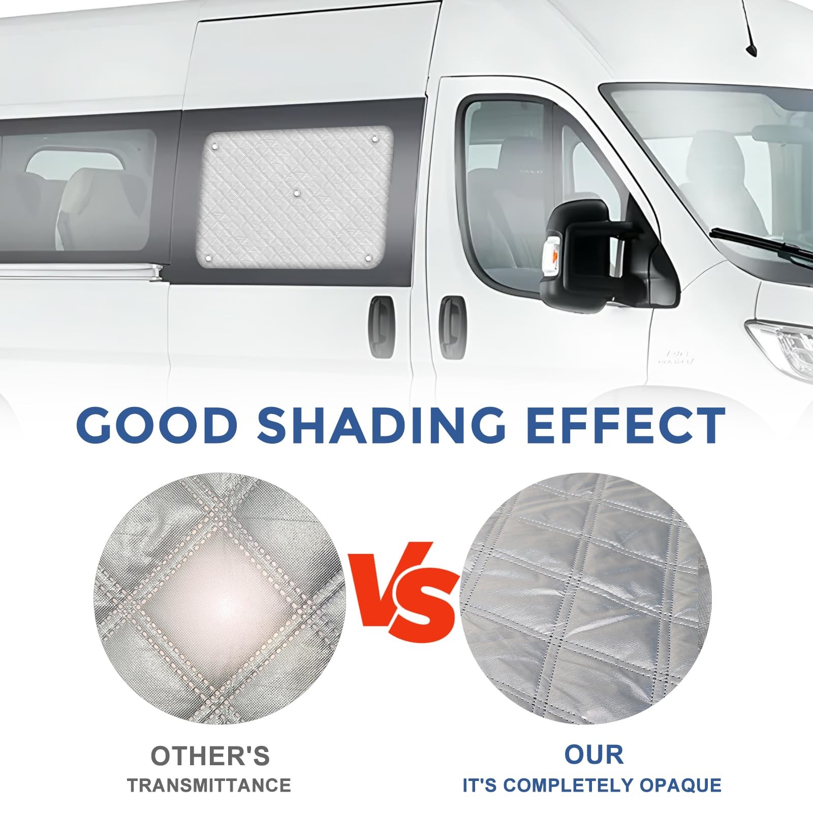 Window Sun Shade Compatible with Ram ProMaster 2014-2025, Silver Sliding Door