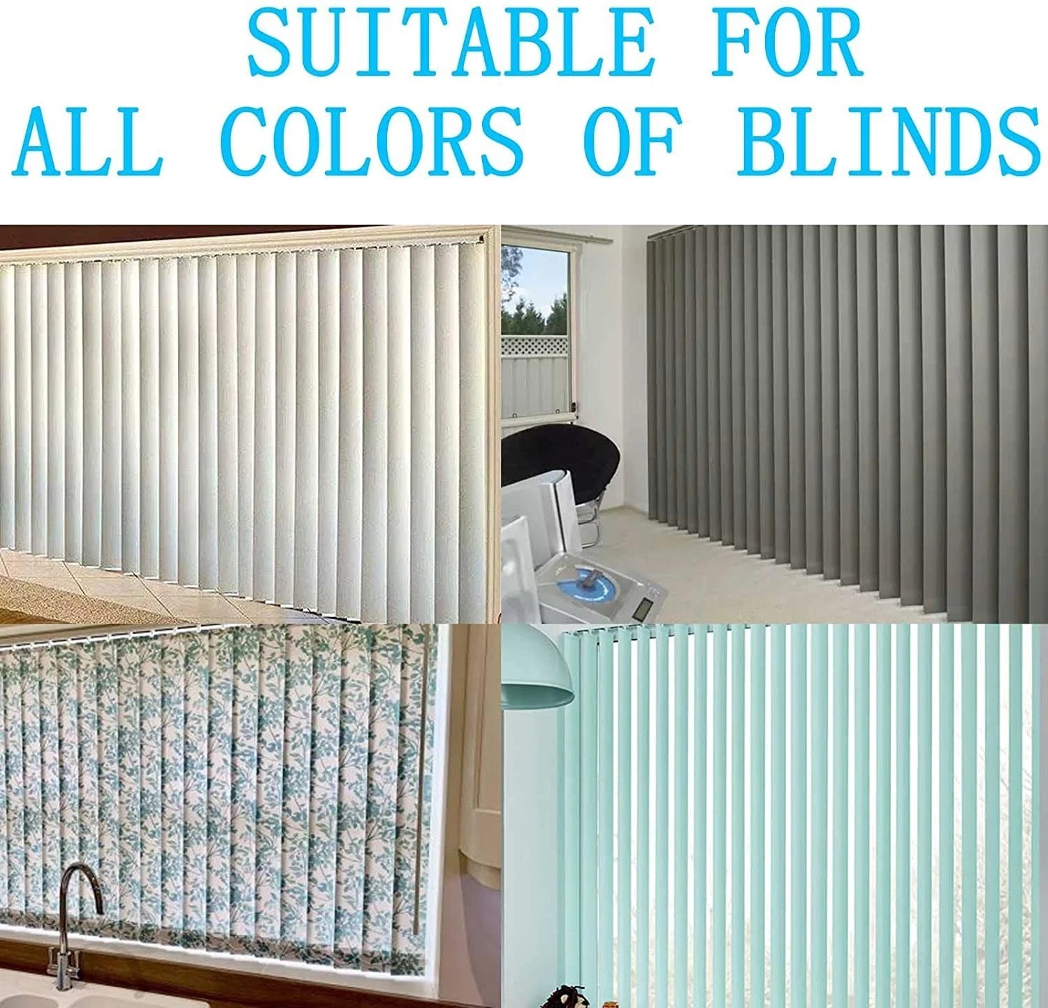 60 Pcs Vertical Blinds Replacement Slats Panels, Vertical Blind Repair Tabs Kit