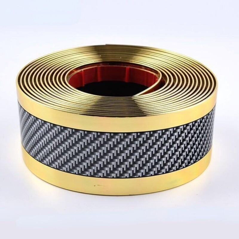 1m DIY Car Sticker Carbon Fiber Rubber Door Sill Protector Anti Scratch Strip