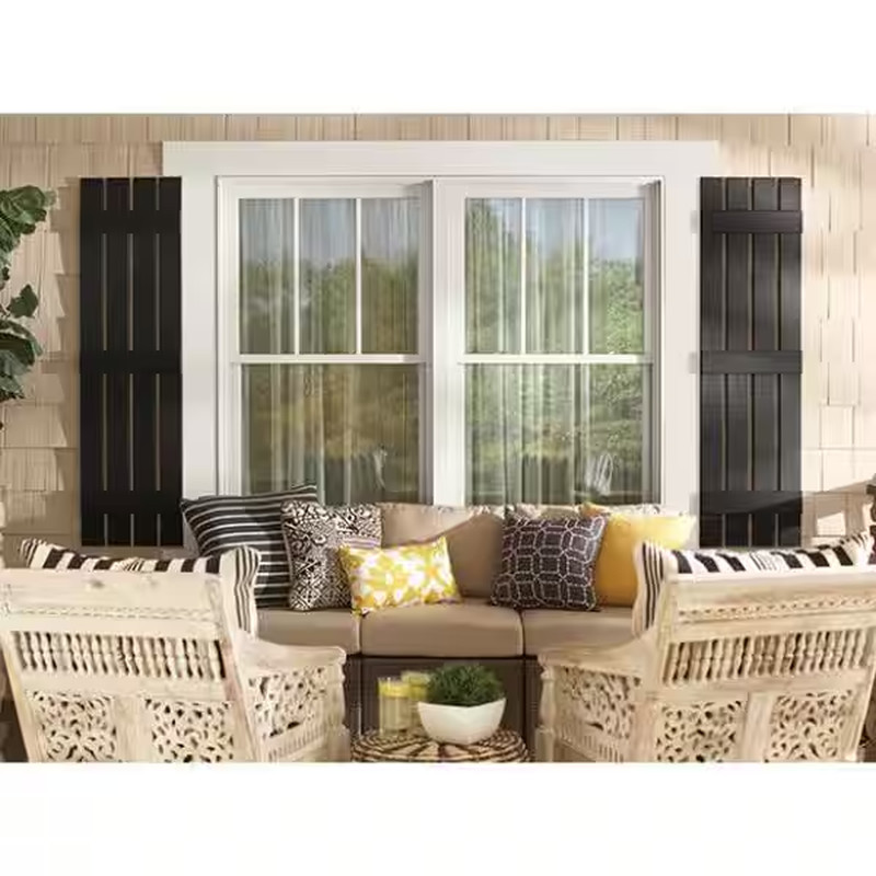 16 In. X 55 In. Polypropylene Plastic 4-Board Open Board and Batten Shutters Pai