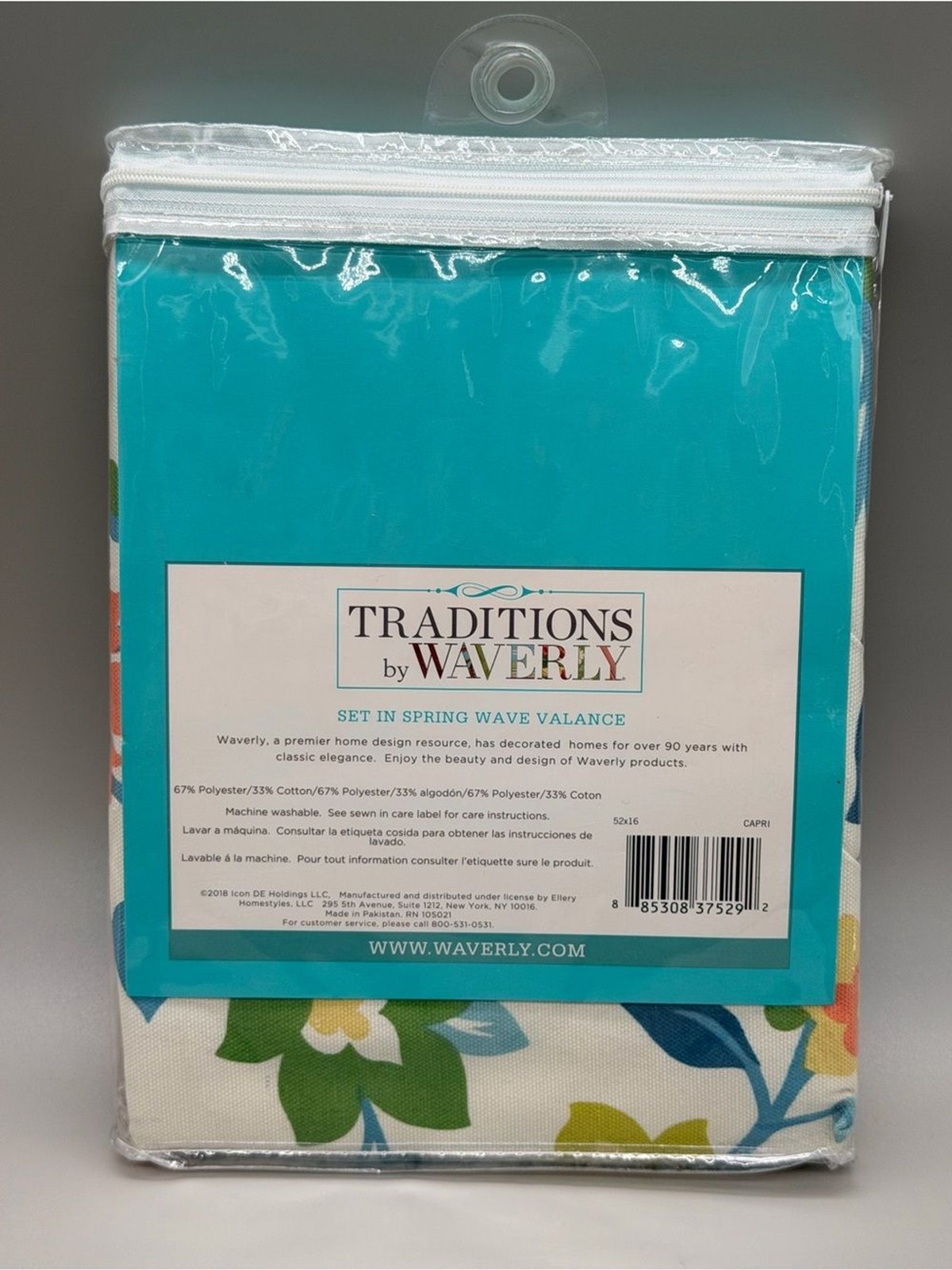Traditions by Waverly Set in Spring Wave Valance Capri Floral Dopamine Decor NIP