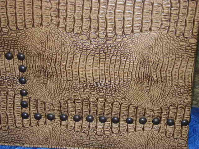 WIDOW TREATMENT UPHOLSTERED CUSTOM MADE CORNICE BOARD FAUX ALLIGATOR NAILHEAD