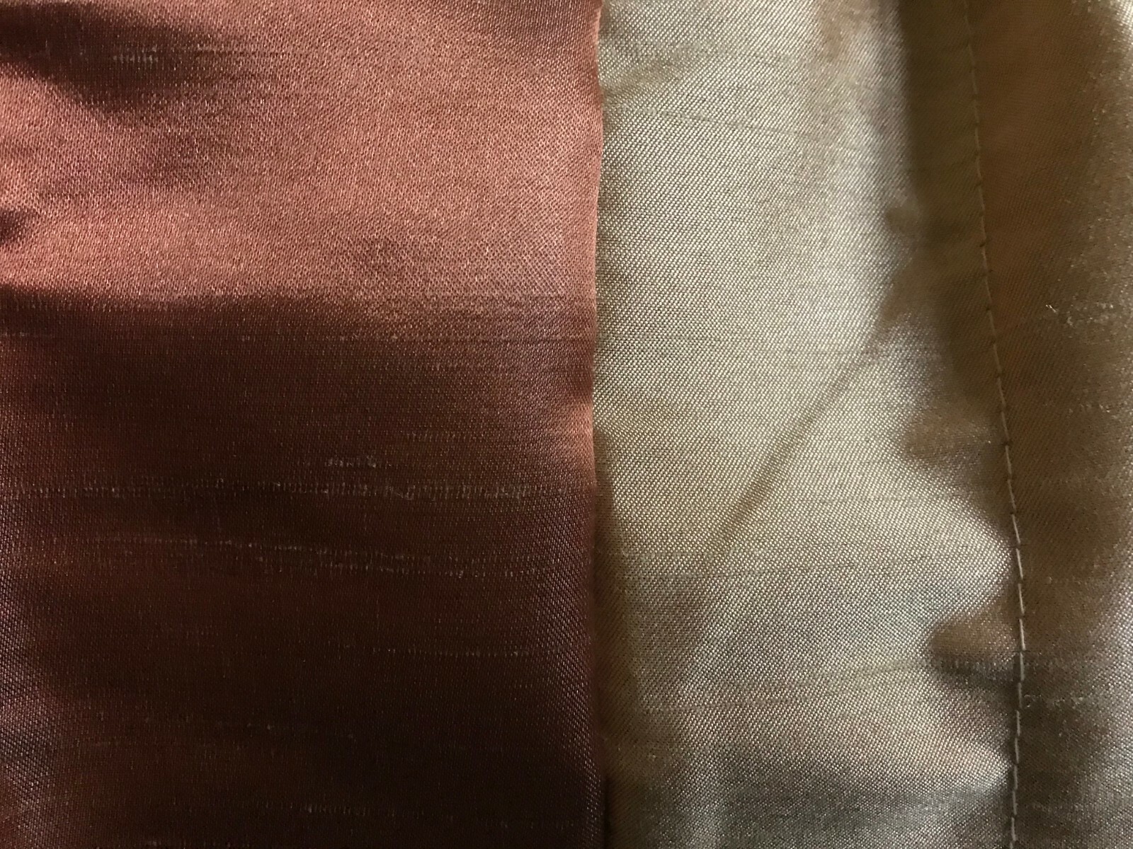 NEW CUSTOM MADE GOLD/RUST PLEATED SILK BLEND CURTAIN PANEL-FREE S&H