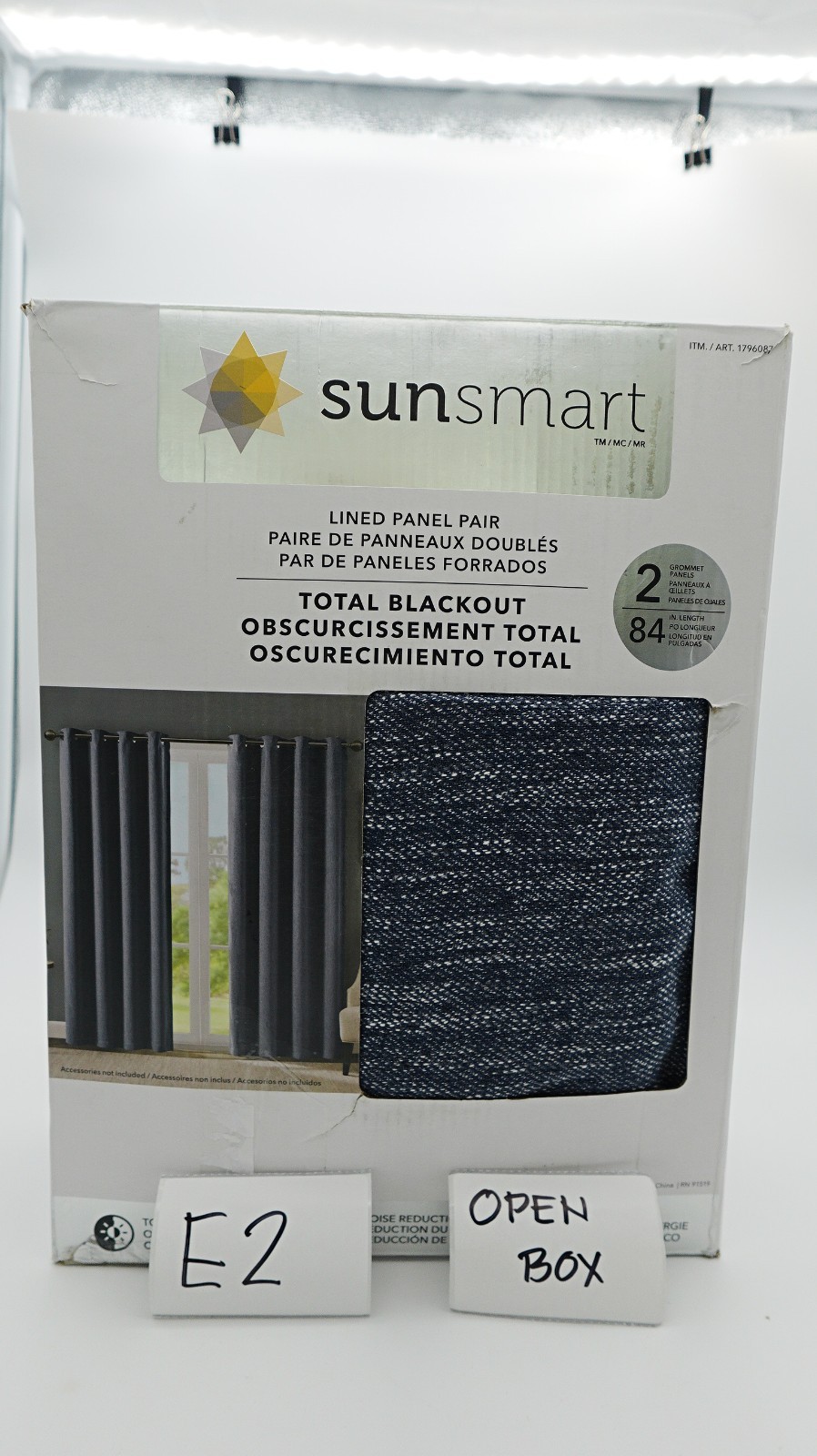 SunSmart Total Blackout Curtain Panel Pair with Grommets, Energy Efficient Drape