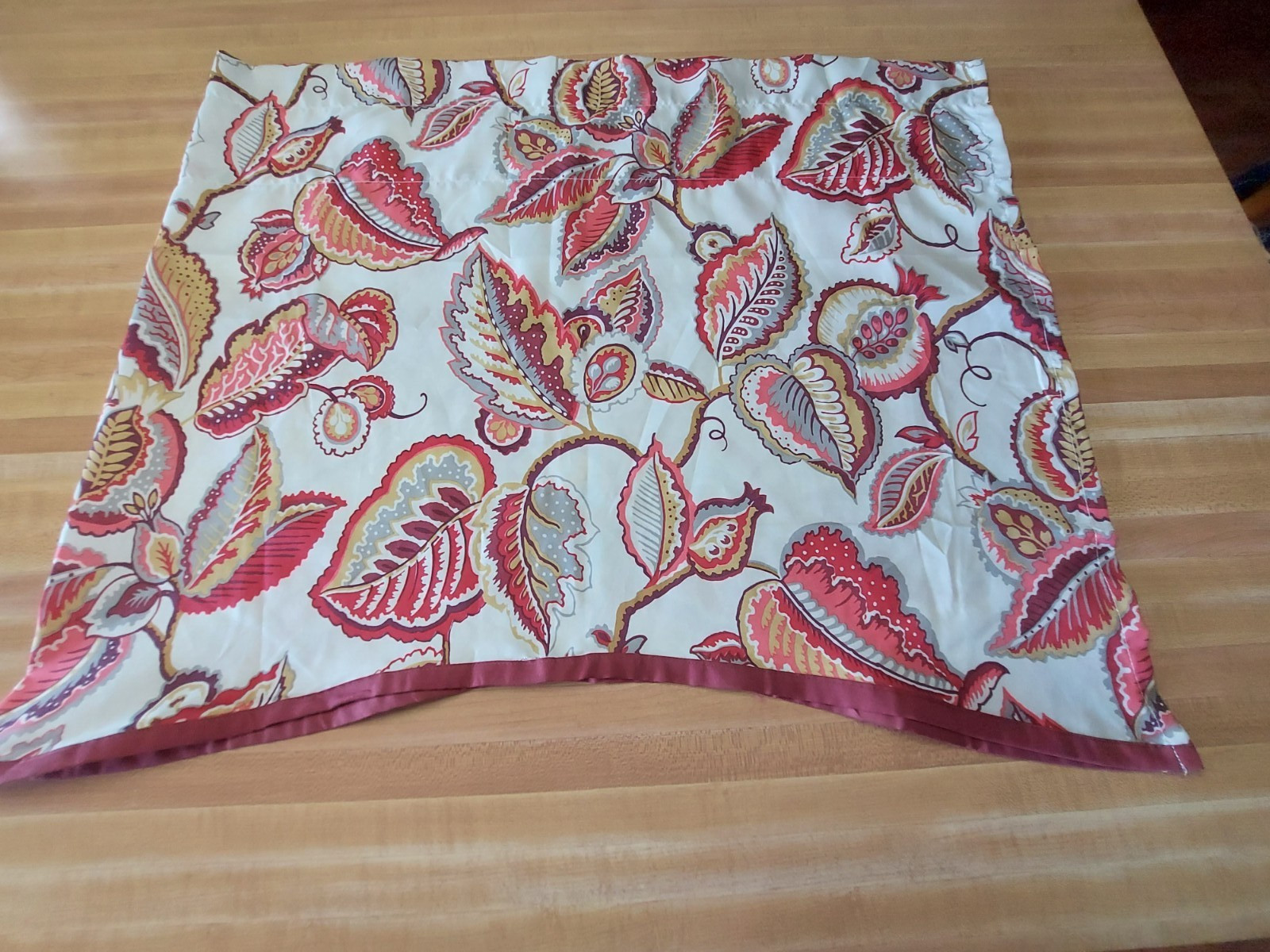 Traditions by Waverly jacobean paisley valance burgundy ivory crimson green-gold