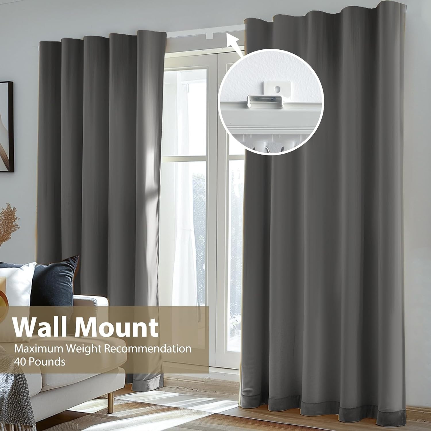 Heavy-Duty Ceiling Curtain Track System for Room Dividers, 3ft to 12ft